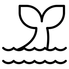 Whale's tail fin icon