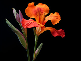 Lily flower in studio background, single lily flower, Beautiful flower images