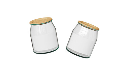유리 병 코르크 뚜껑 목업 Glass Jar and Cork Cap Mock up