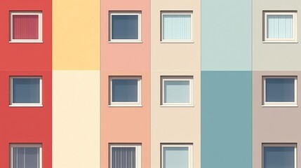 Building structure colorful pastel wall paint swatches house illustration banner.