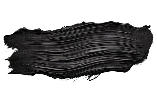 Trazo de pintura negra en fondo transparente.