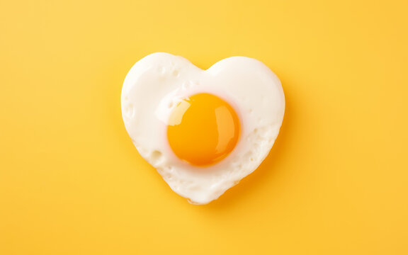 Huevo frito en forma de corazón.