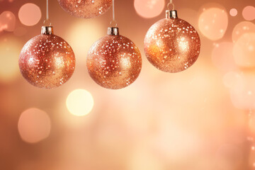 Shimmering Stars: Peach Background Baubles