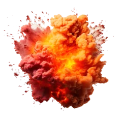 Foto op Canvas An explosion isolated on transparent background © STOCKAI
