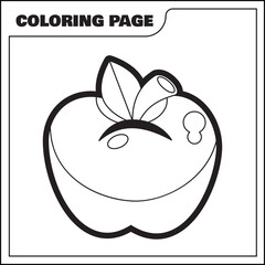 coloring page of red apple vector illustration, red apple clip art