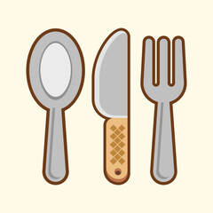 spoon, knife, and fork vector illustration