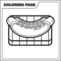 coloring page of hotdog vector illustration, hotdog clip art