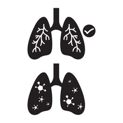 Lungs health clean healthy air infection disease icon sign design vector