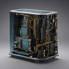 Quantum Computer Chip, processor, fan, CPUGenerative 
AI
