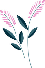 Colorful Floral Leaves Element