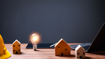 Trend, real estate concept. Investing in real estate, a house transforms into a beacon of business...