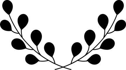 Botanical Floral Laurel Hand Drawn Line Art