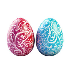 Fototapeta premium Two easter egg isolated on transparent background