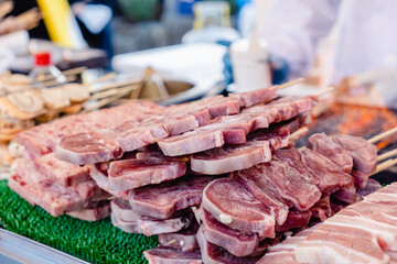 牛串焼き　豚串焼き　鉄板焼き　炭火焼き　屋台　