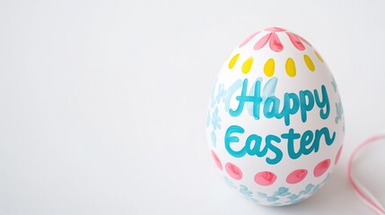 decorative easter egg with happy easter text
