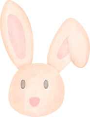 watercolor rabbit hand drawn illustration isolated on white or transparent background 