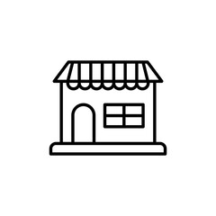 Marketplace Vector Line Icon Illustration.