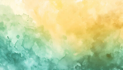 Fototapeta na wymiar Creative watercolor yellow and green background with watercolor splash. Spring season wallpaper. 