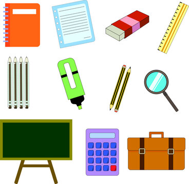 school icons set suitable for classroom presentation needs