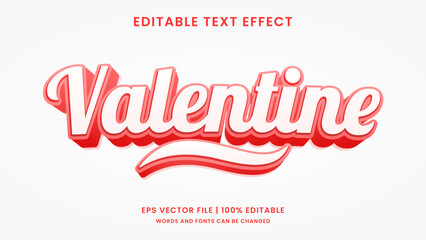 Fototapeta na wymiar Valentine pink 3D editable text effect