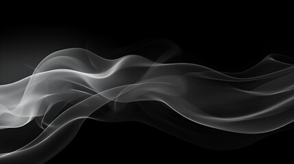 White smoke abstract on black background, fire design. ai generative