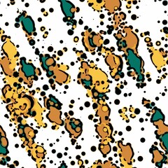 Abstract grunge background with pine green, tiger orange and saffon mango brush strokes.  Hand drawn texture. Modern graphic design. Seamless repeat pattern