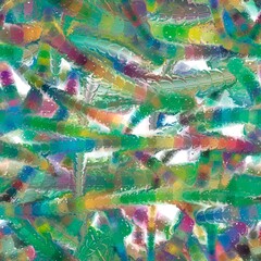 Bright long mulicolored liquid brush strokes with reflection. Multicellular organism imitation. Candy imitation. Seamless pattern