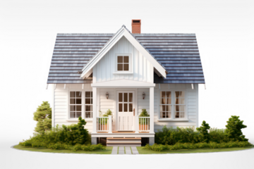 Luxury home with decorative a houseplant isolated on transparent background