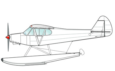 Zweisitziges Wasserflugzeug - obrazy, fototapety, plakaty