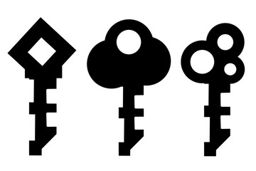 Keys icon. Collection vector illustration of icons for business. Black icon design.