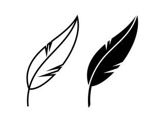Feather icon. Symbol of literacy, writing or lightness. An attribute of a writer or writing, literature or calligraphy.