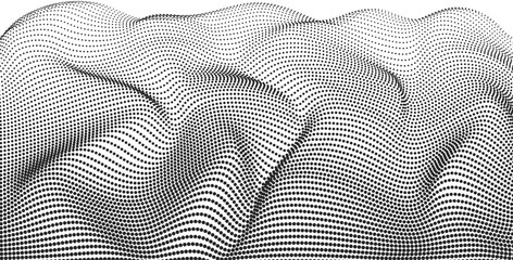 Dotted wave halftone background. Abstract pattern of dots.