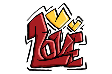 Valentine Love Graffiti Vector Sublimation
