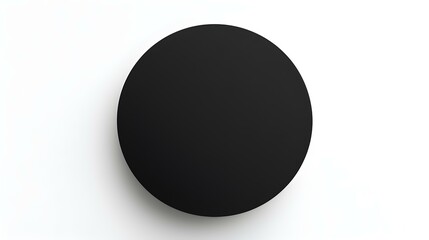 Black round Paper Note on a white Background. Brainstorming Template with Copy Space