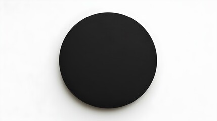 Black round Paper Note on a white Background. Brainstorming Template with Copy Space