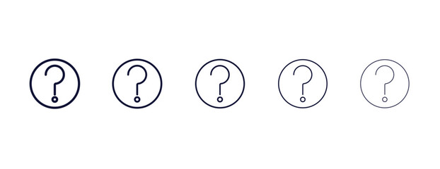 question button outline icon. Black, bold, regular, thin, light icon from user interface collection. Editable vector isolated on white background - obrazy, fototapety, plakaty