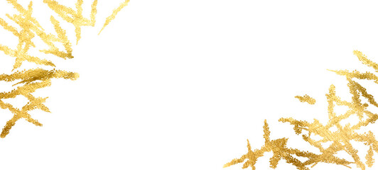 Gold sparkle ,splatter border,Gold Foil Frame Gold brush stroke on transparent background.	