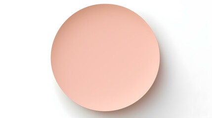 Blush round Paper Note on a white Background. Brainstorming Template with Copy Space
