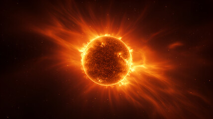 A solar flash in the form of a huge wave spreading throughout the heliosphere. ai generative