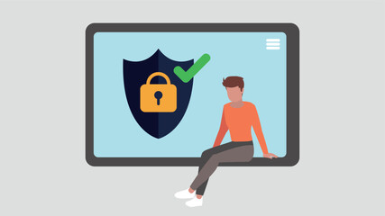 Entspannte Person beim sicheren Einloggen