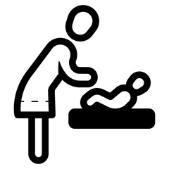 baby changing sign icon