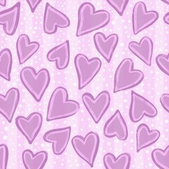 Valentine day seamless pattern with hearts