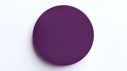 Dark Purple round Paper Note on a white Background. Brainstorming Template with Copy Space