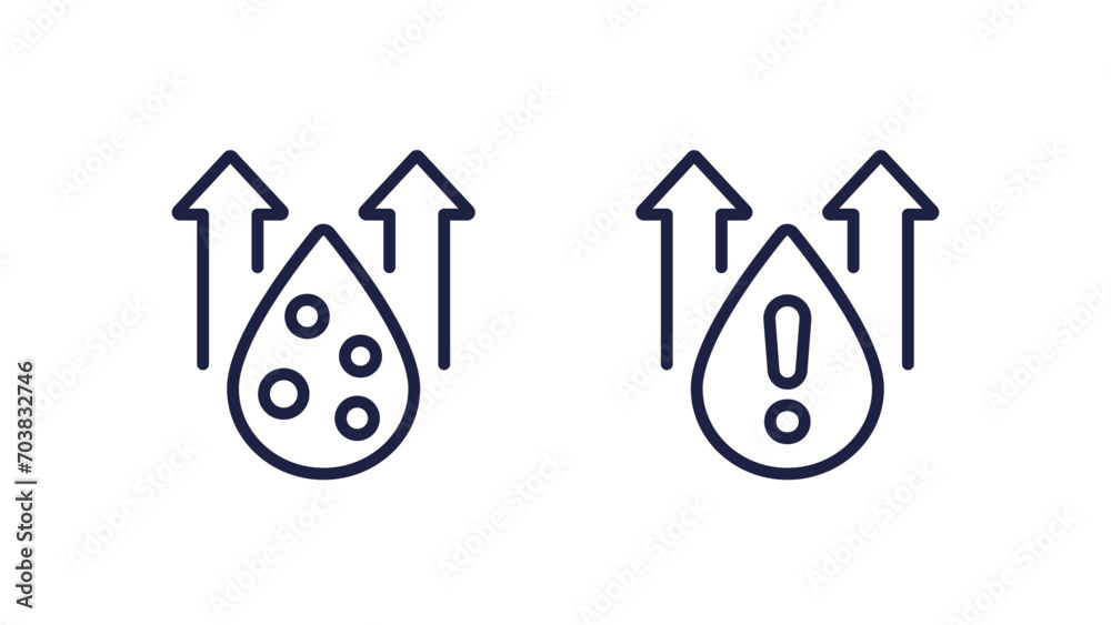 Poster high cholesterol in blood line icons