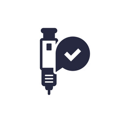 insulin injection icon with check mark