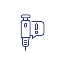 insulin injection line icon on white