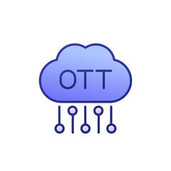 OTT media platform icon with a cloud