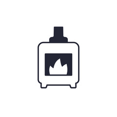 pellet stove icon on white, vector