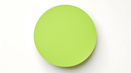 Green round Paper Note on a white Background. Brainstorming Template with Copy Space