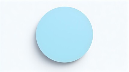 Light Blue round Paper Note on a white Background. Brainstorming Template with Copy Space